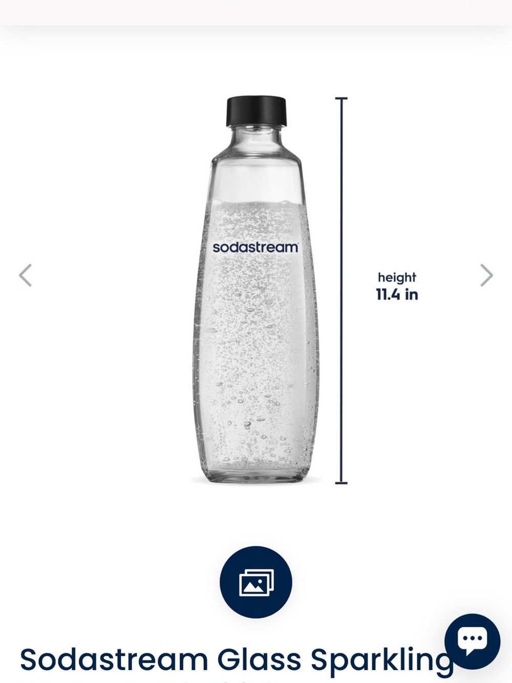 SodaStream Glass Sparkling Water Bottle with Black Cap - Clear